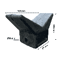 Guma V elastomer I 160x100x77xØ14 mm I crna MR