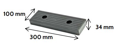 Plata gumena I 300x100x34 mm I crvena MR