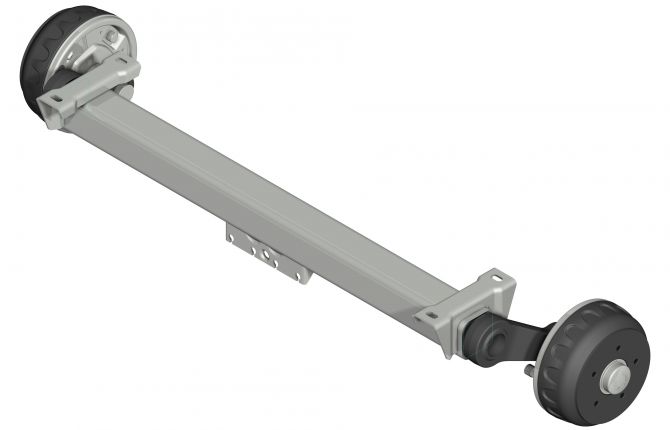 Torsion axle, 1350kg, VGB13-M, B 1500mm, C 1950mm, 5x112