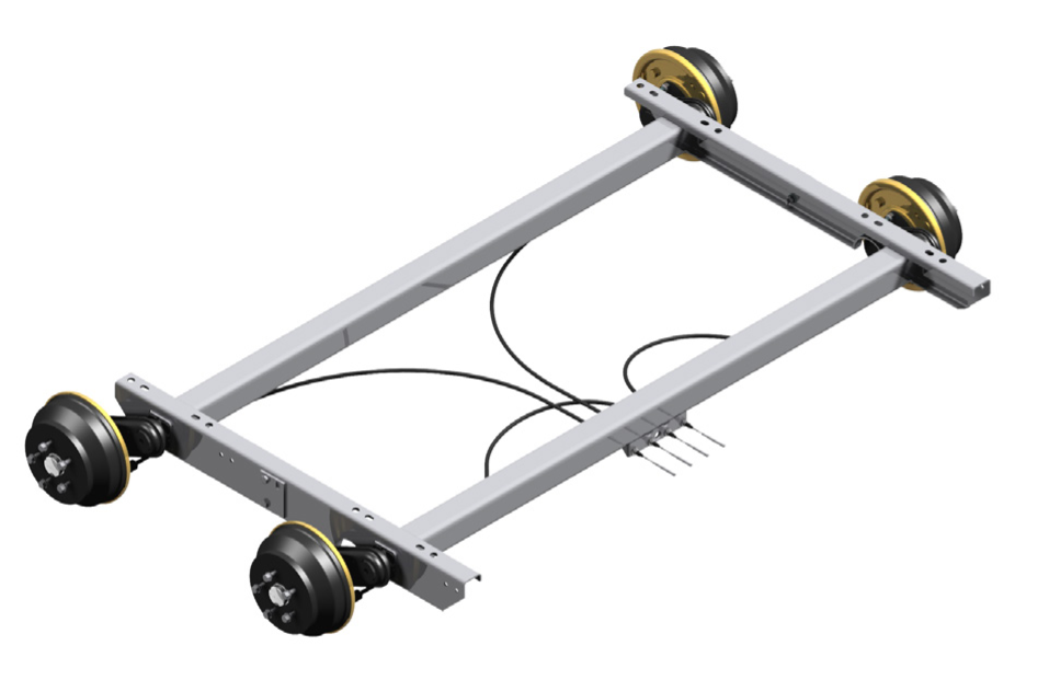 Braked torsion axle tandem VGDB 35-MV