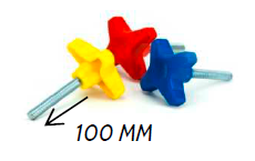 Vijak M12, crvena plastična drška, MR