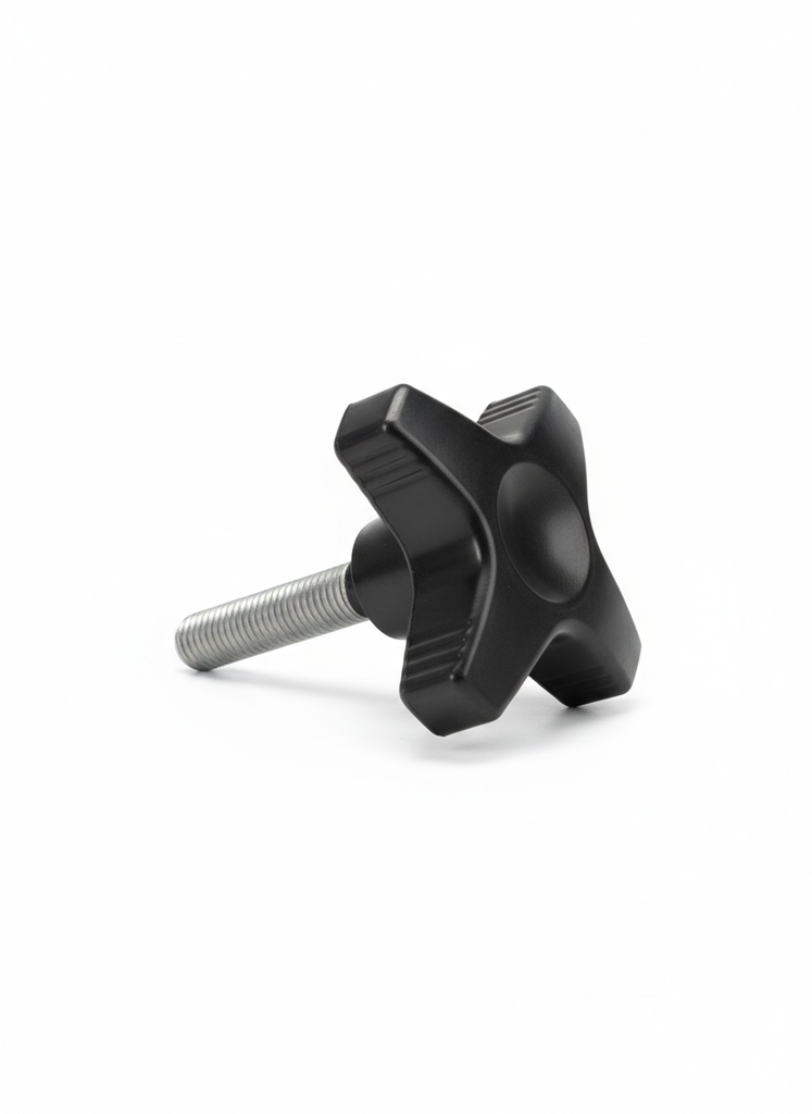 Butterfly screw M12, 70mm, black plastic handle, Leo Livio