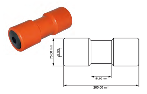[2068] Srednji roler, 200x75mm, crveni LL