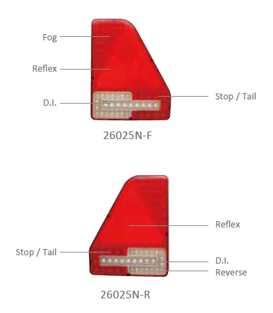 Stražnje svjetlo Multipoint, LED, Lucidity, 12-24V