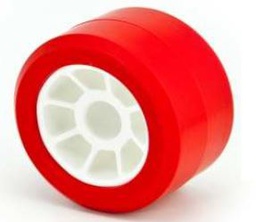 Rubber side roller Ø100, red, MRE