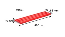 Plastična plata - bočna skija 400x90x18mm, crvena, MRE
