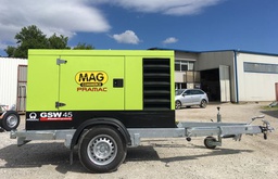 Custom one-axle trailer for generator transport