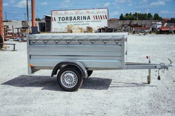 Car trailer T075AA with cover and raised sides